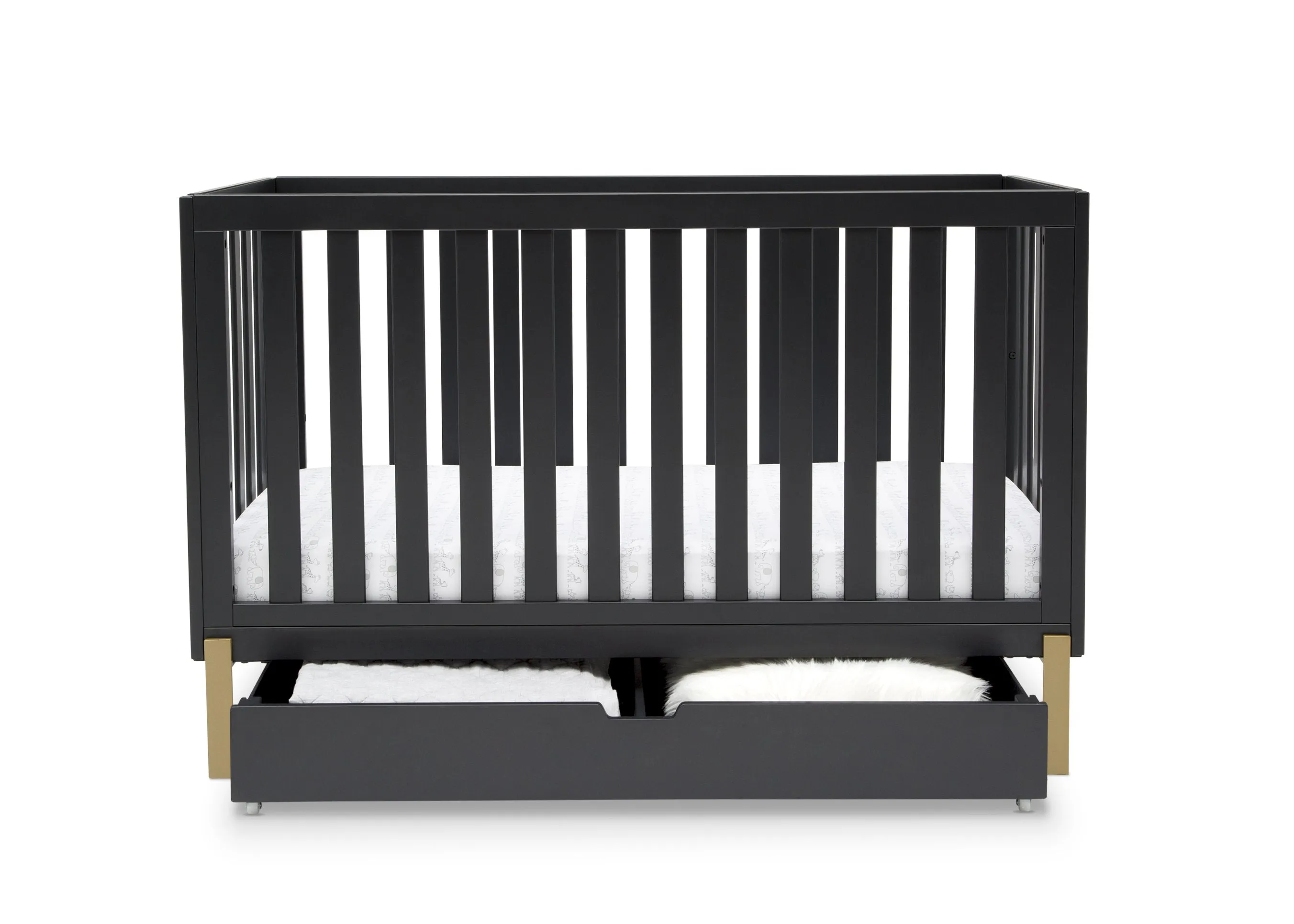 Hendrix 4-in-1 Convertible Crib   Under Crib Roll-Out Storage