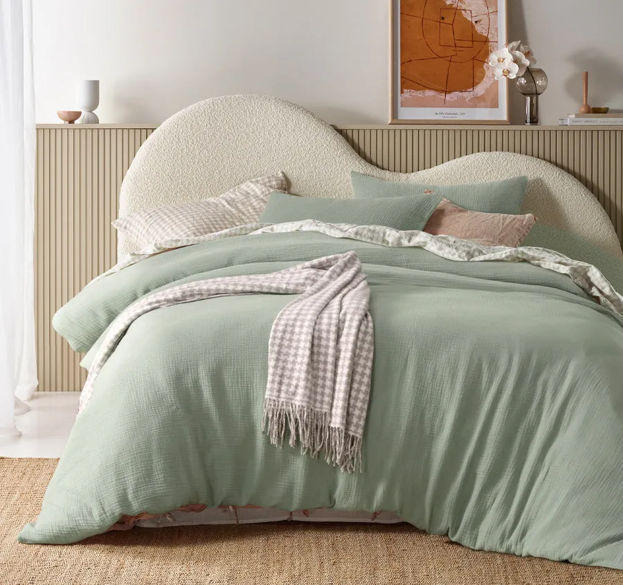 Hugo Quilt Cover Set Range Sage