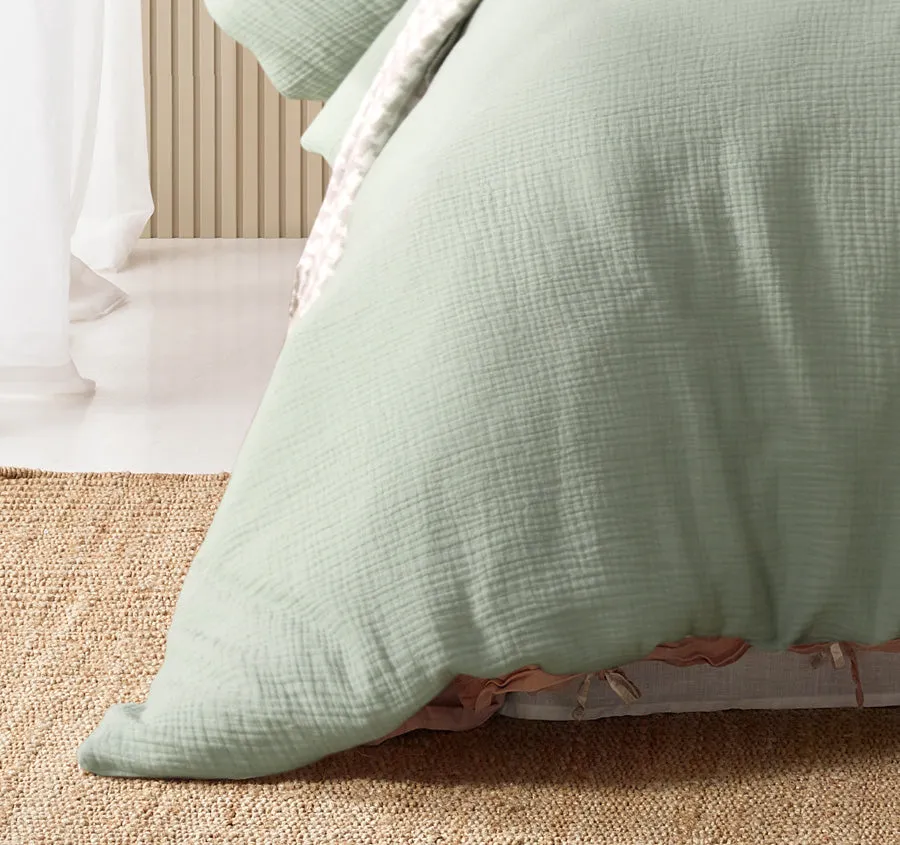 Hugo Quilt Cover Set Range Sage