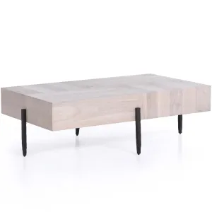 Indra Rectangular Coffee Table, Ashen Walnut