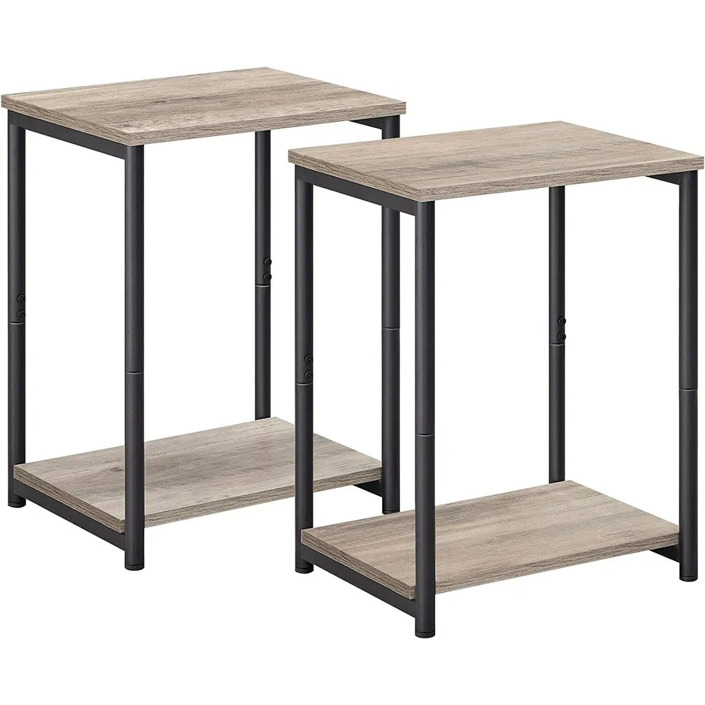 Industrial End Tables Set of 2 with Storage by VASAGLE