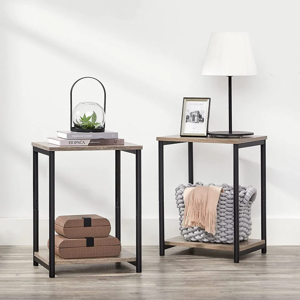 Industrial End Tables Set of 2 with Storage by VASAGLE