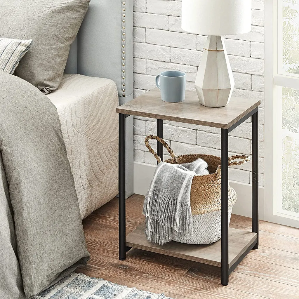 Industrial End Tables Set of 2 with Storage by VASAGLE