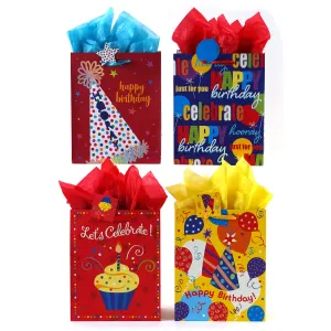 Large Birthday Banquet Glitter Bag, 4 Designs