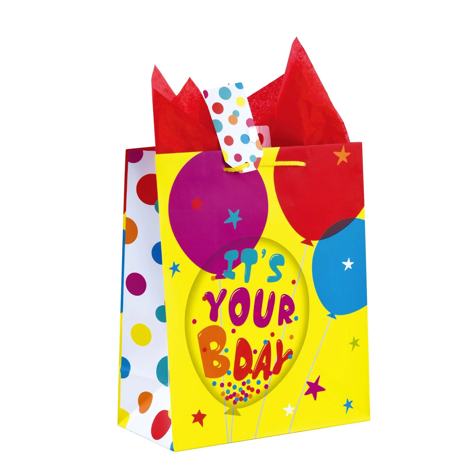 Large Birthday Cake Surprise Printed Bag, 4 Designs