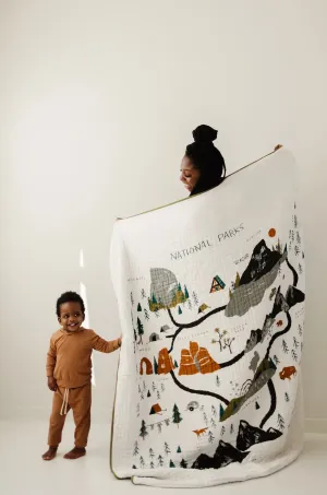 Large National Parks Throw Quilt