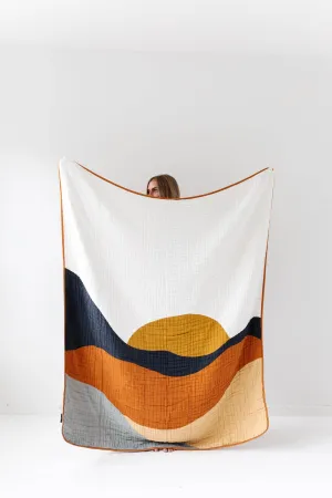 Large Sunset Throw Blanket / Quilt