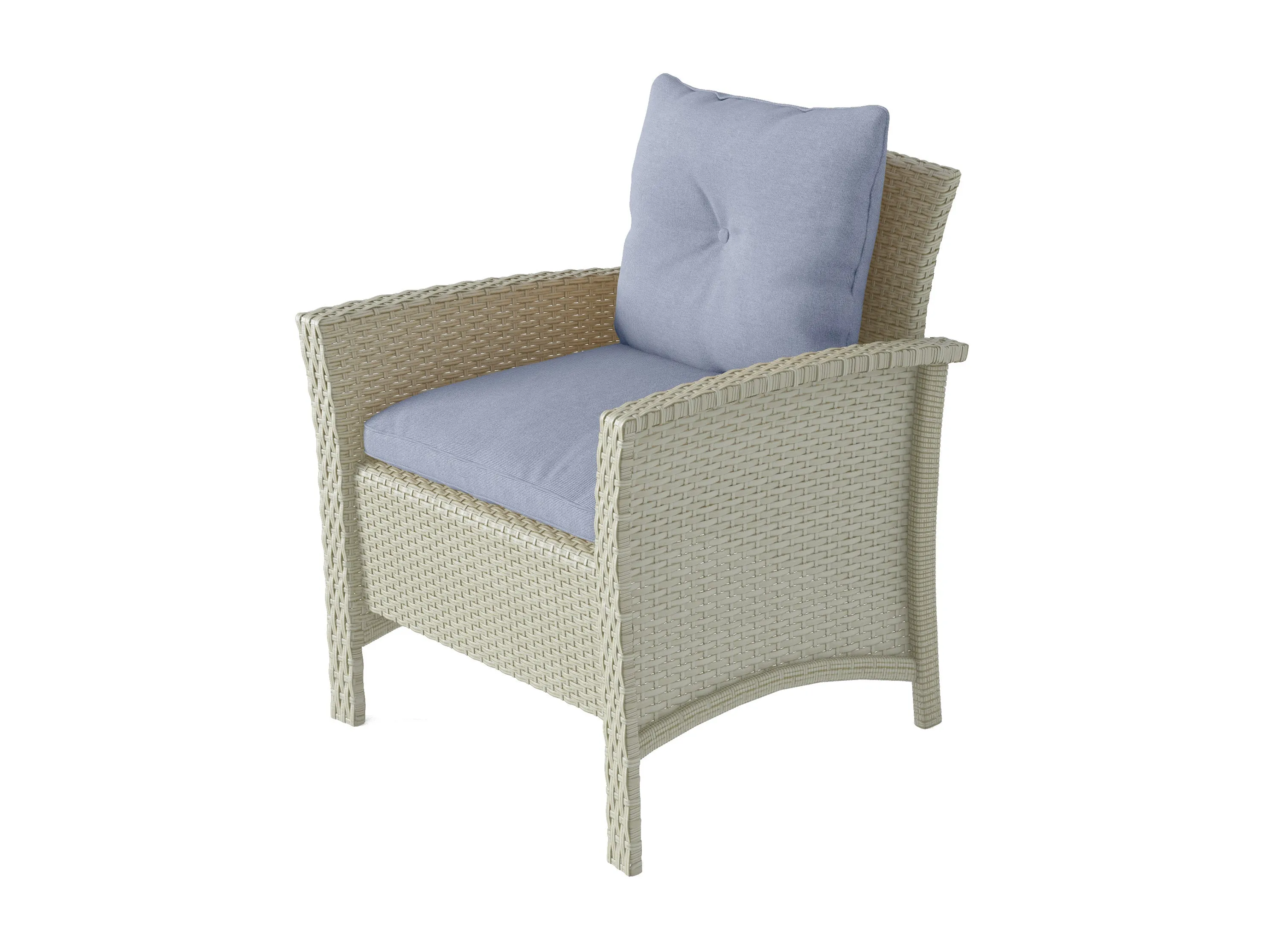 Light Blue 4 Piece Wicker Patio Set