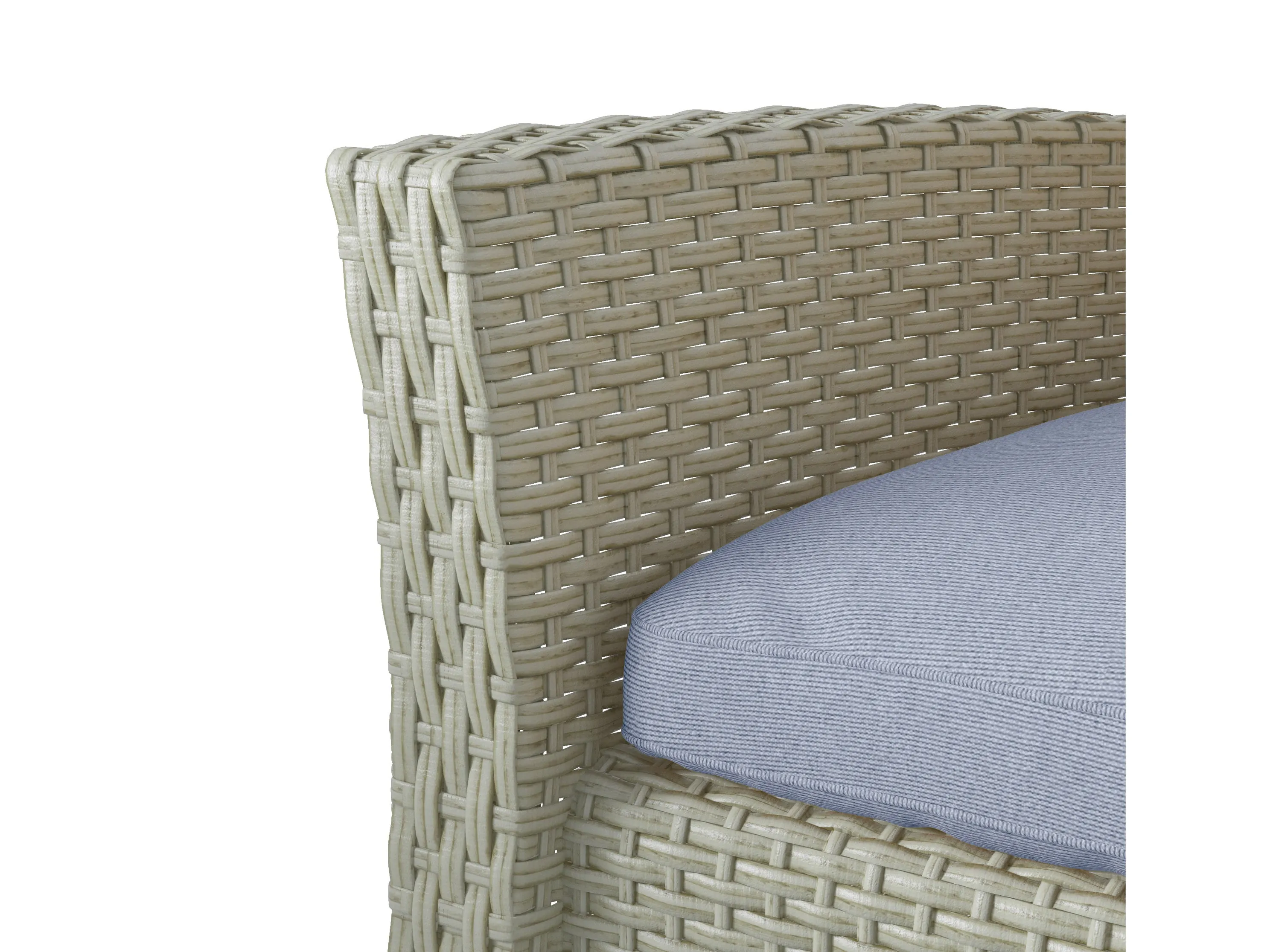 Light Blue 4 Piece Wicker Patio Set