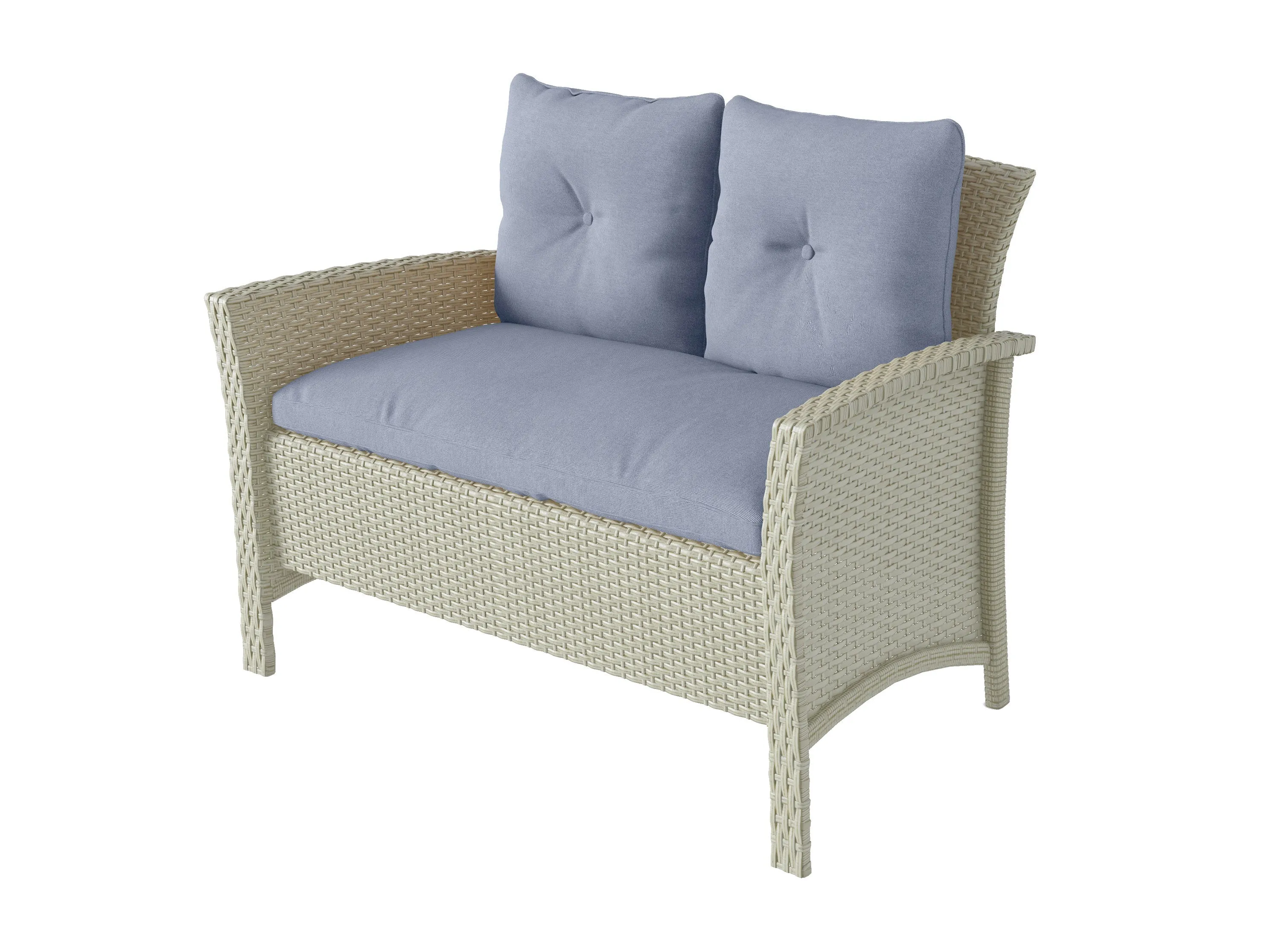 Light Blue 4 Piece Wicker Patio Set