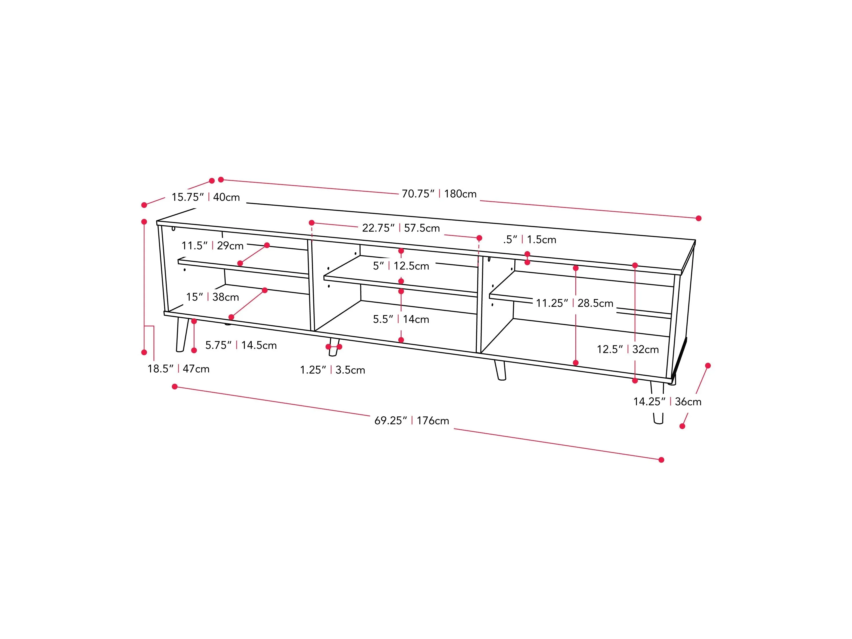 Light Wood TV Bench, TVs up to 85"