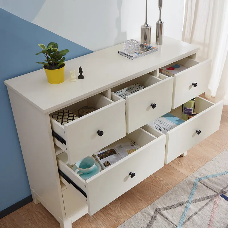 Minimalist Cream 7 Drawer Storage Cabinet