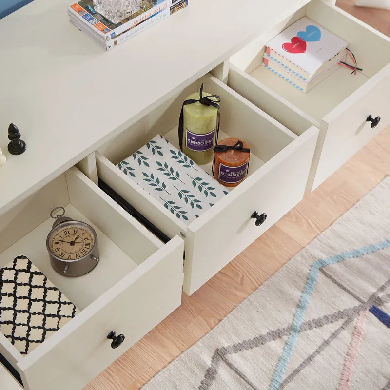 Minimalist Cream 7 Drawer Storage Cabinet