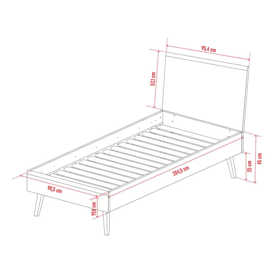 Nature Single Bed XL - Flat Headboard