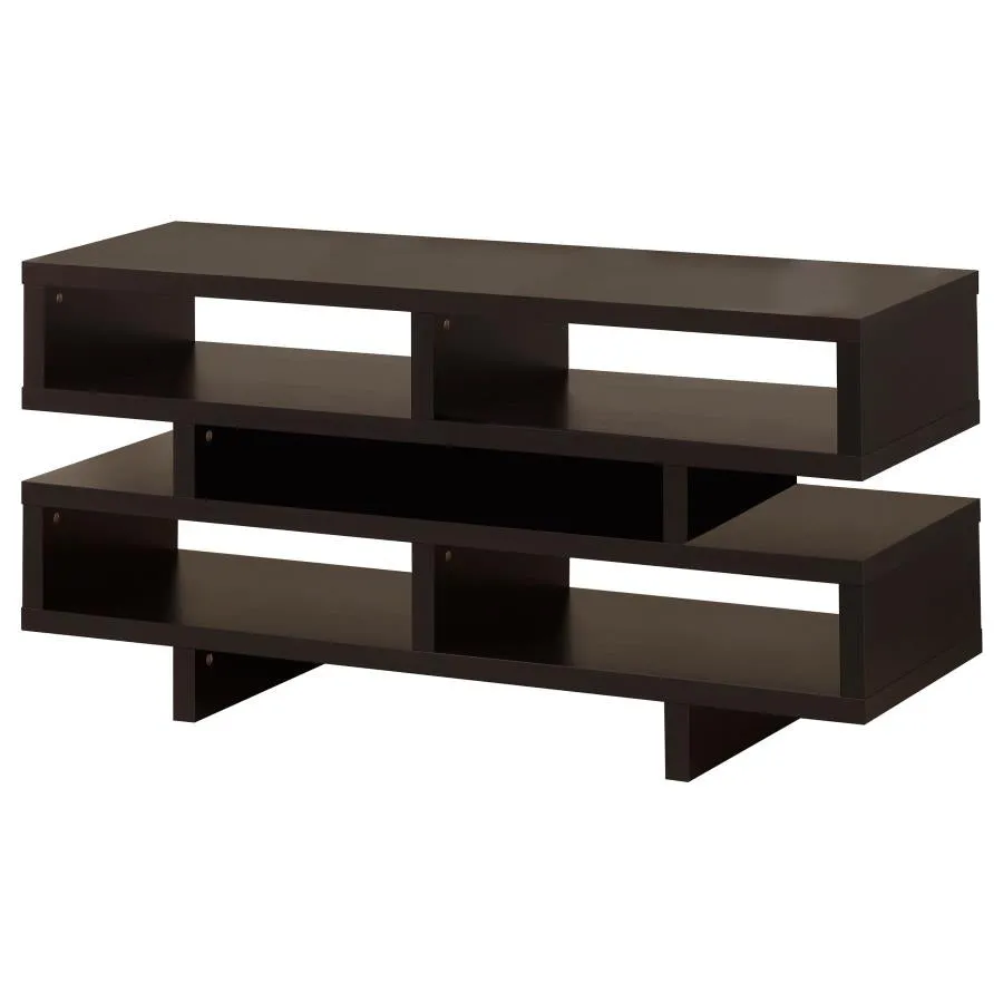 Parker TV Console With 5 Open Compartments Cappuccino