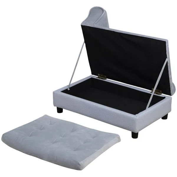 PawHut Pet Sofa Couch with Storage Function Sponge Cushioned Bed.