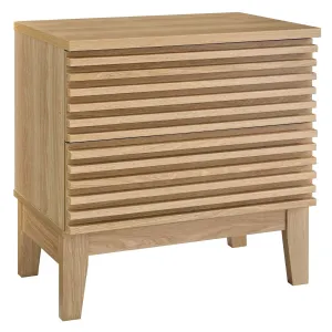 Render Two-Drawer Nightstand Oak MOD-6964-OAK