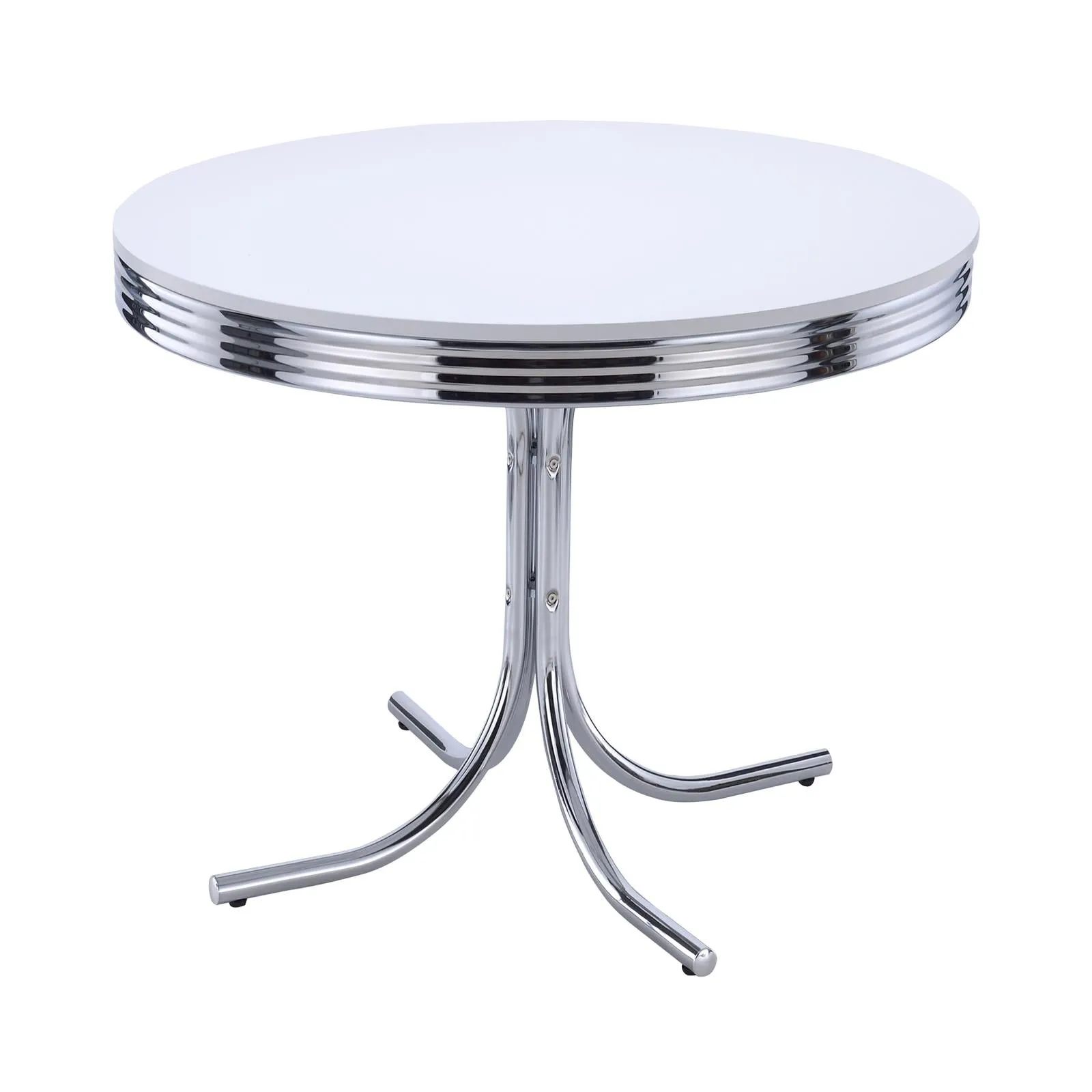 Retro White and Chrome Dining Table