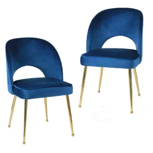 Set of 2 Royal Blue Accent Chairs