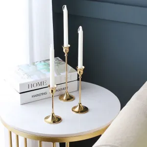 Slim Gold Candle Holder - Set of 3