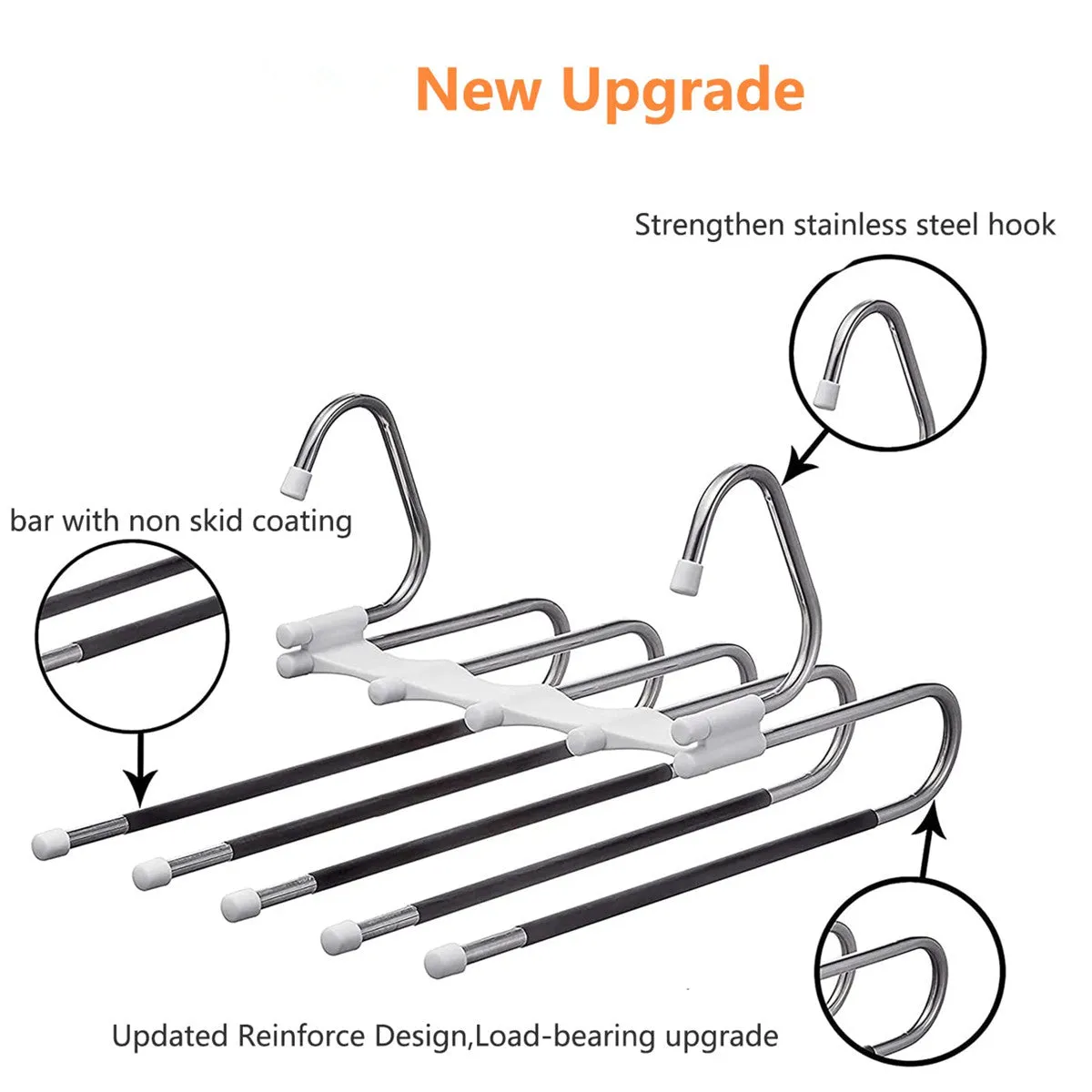 Space Saving S-Type Stainless Steel Clothes Pants Hangers