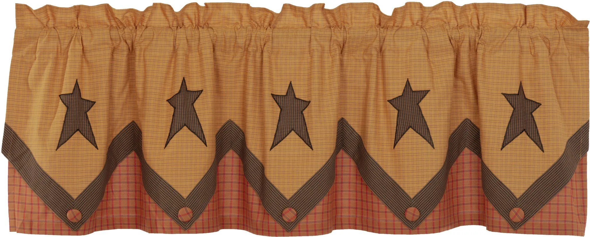 Stratton Primitive Star Layered Lined Valance 72"