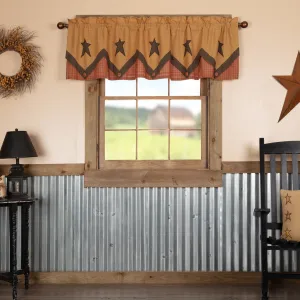 Stratton Primitive Star Layered Lined Valance 72"