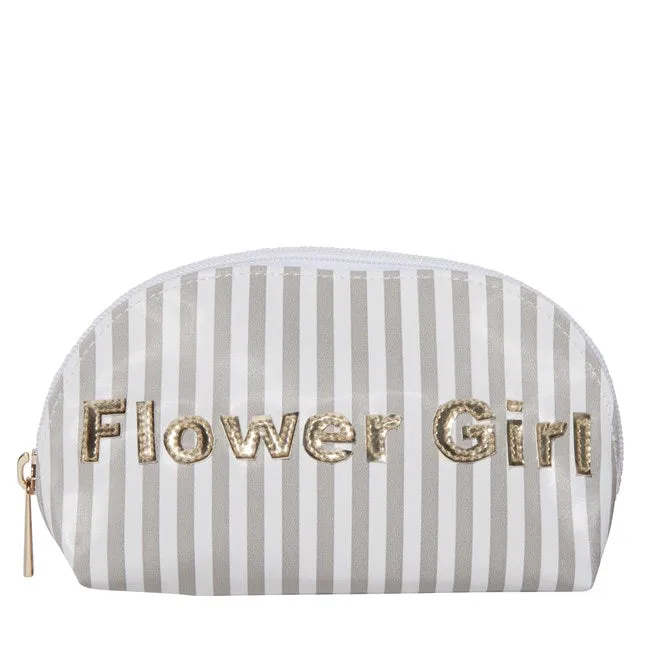 Striped Flower Girl Travel Pouch