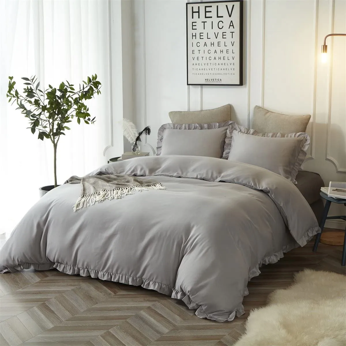 The Ruffled Gray Bed Set