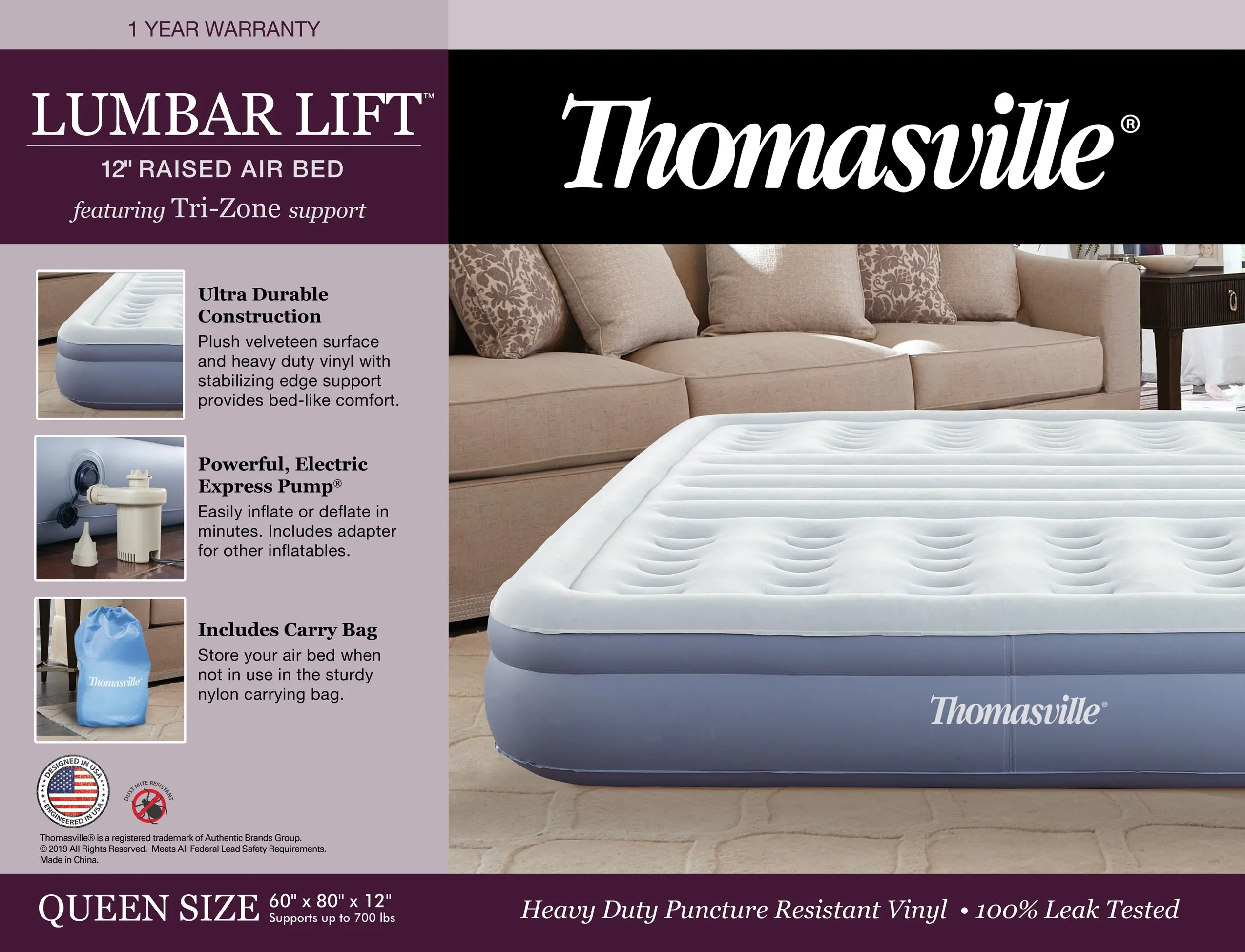 Thomasville® Lumbar Lift™ Air Mattress