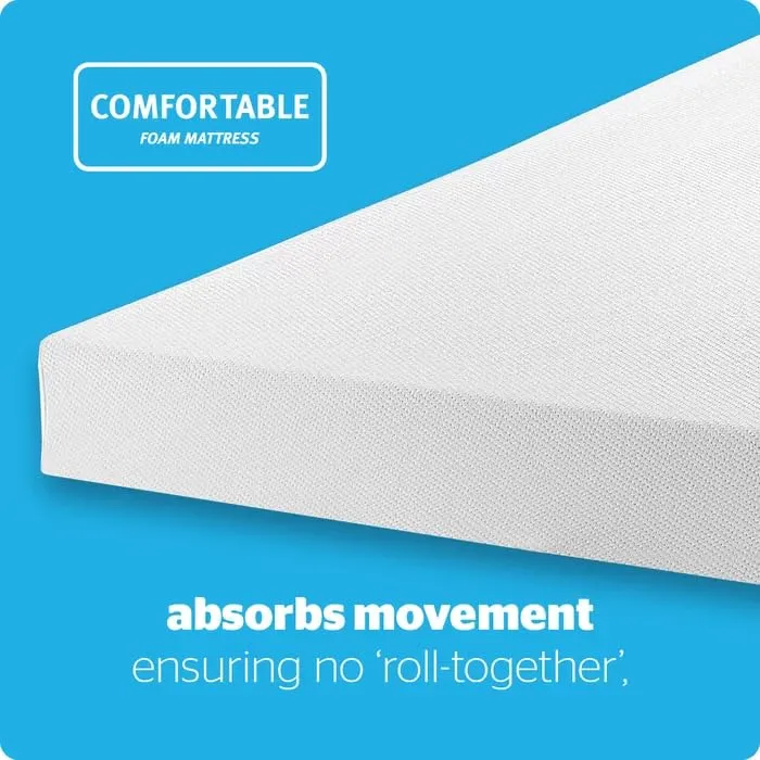 Torque-RelaxRest Luxuriously Orthopedic Memory Foam Mattress with High Density Support & Anti-Slip Base | Removable Cover for Ultimate Comfort (SINGLE-72x42x5)| Bed Mattress|10 Years Warranty