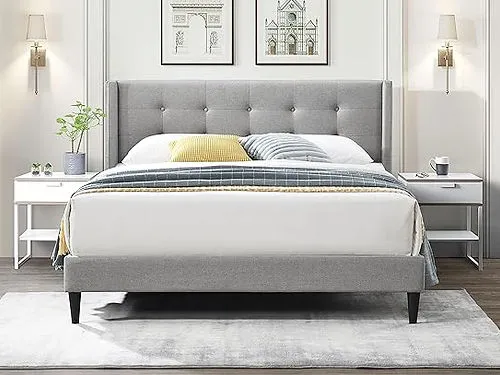 TransitLux Wingback Platform Bed