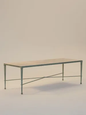 Verdigris & Travertine Coffee Table