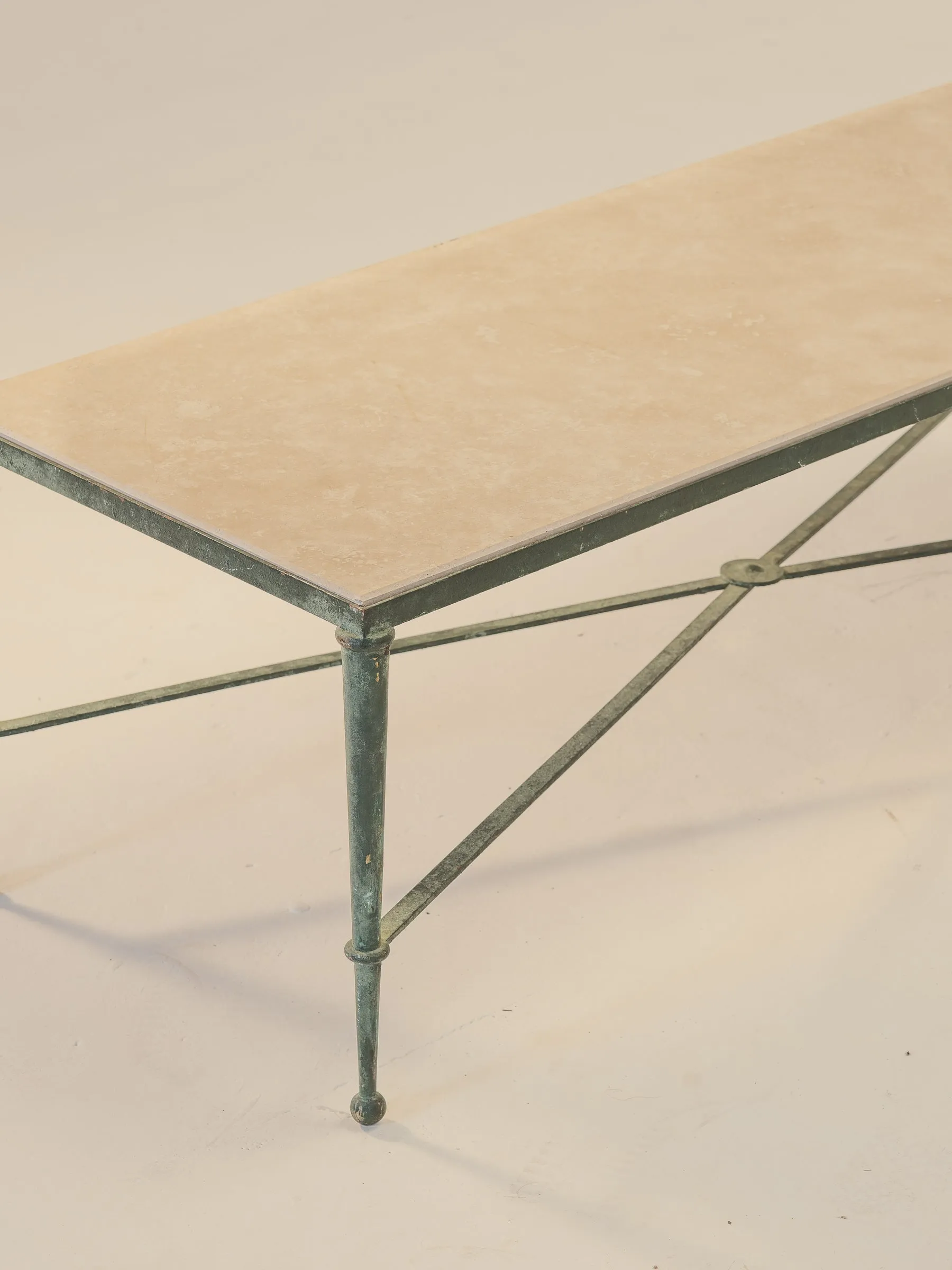 Verdigris & Travertine Coffee Table