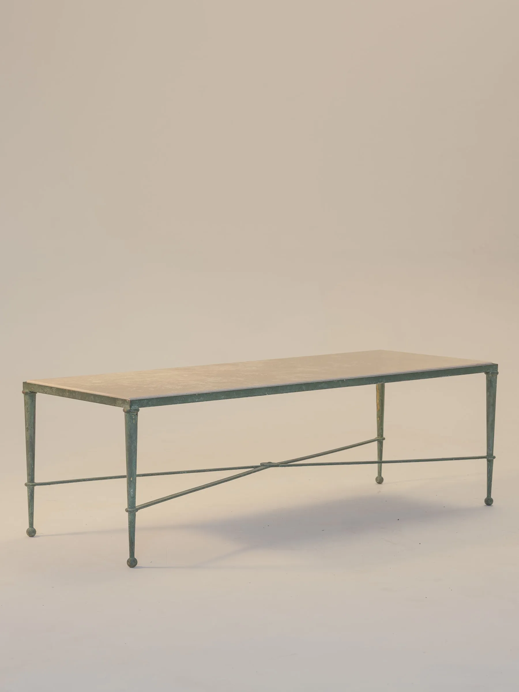 Verdigris & Travertine Coffee Table