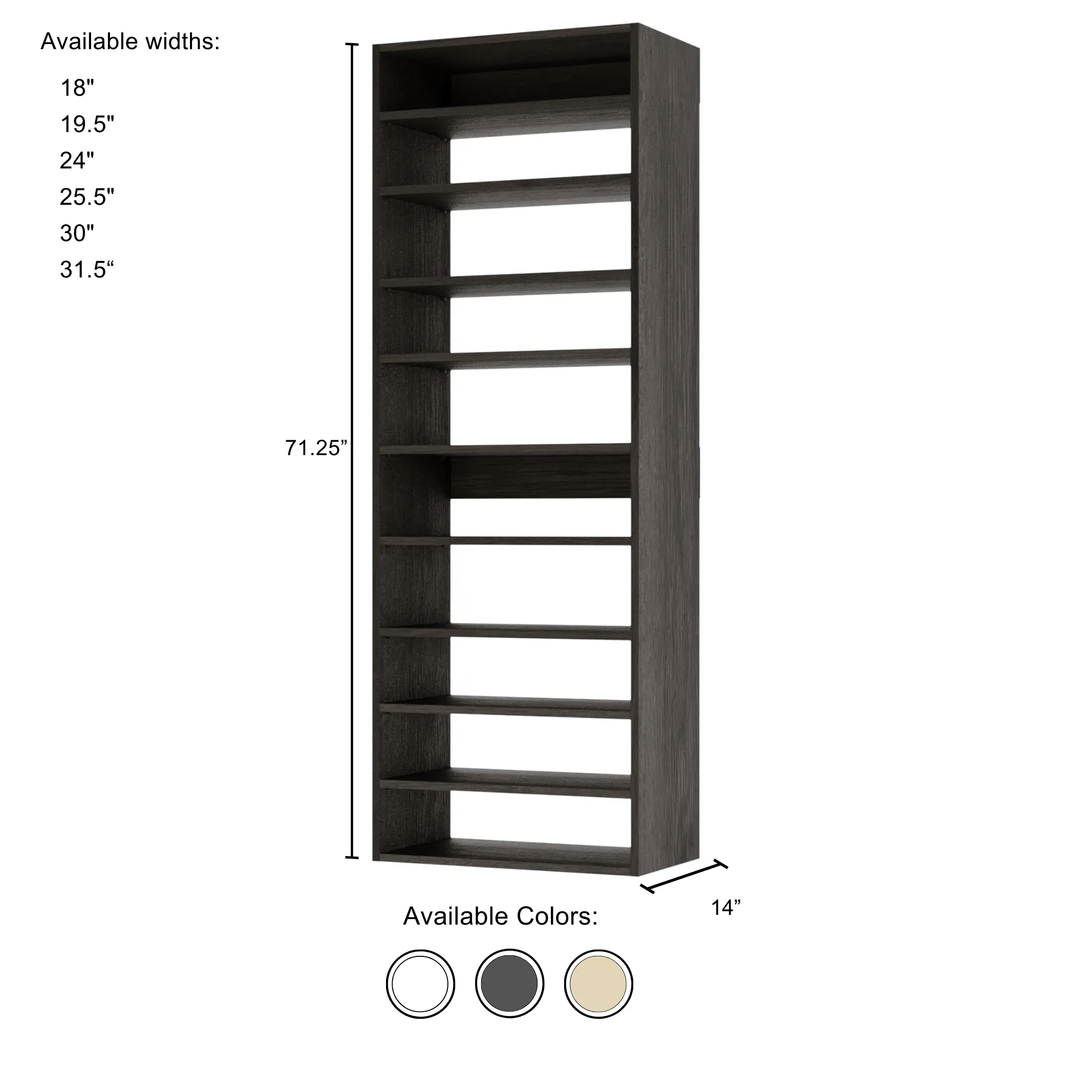 Vista Tall Shoe Shelf Tower