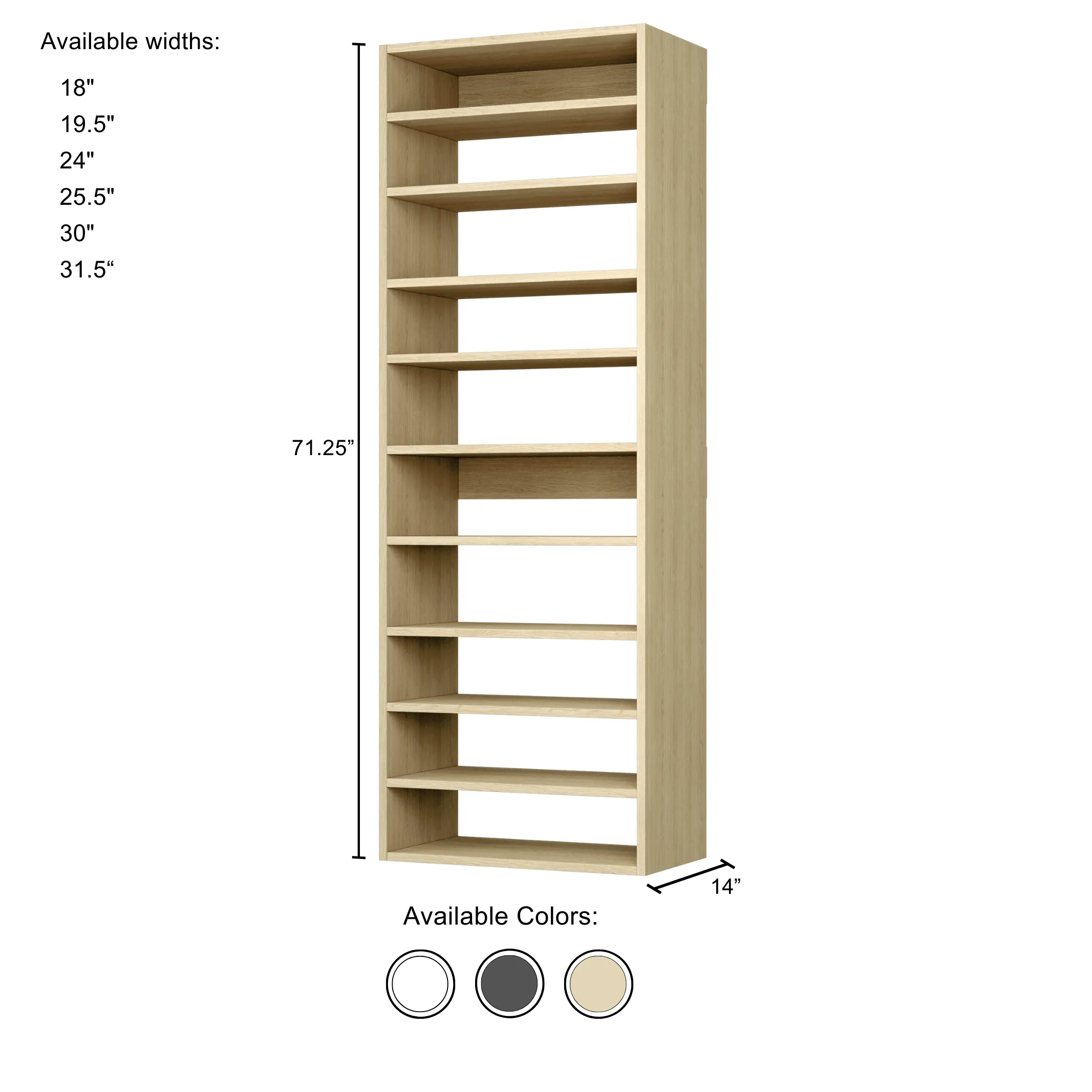 Vista Tall Shoe Shelf Tower