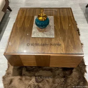 Wooden Center Table with Two-Side Drawers